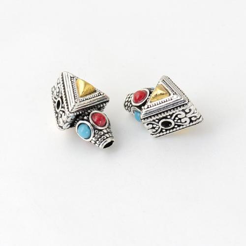 3 Holes Guru Beads, Zinc Alloy, with Plastic, antique silver color plated, DIY Approx 