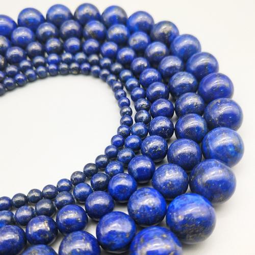 Natürlichen Lapislazuli Perlen, rund, DIY & verschiedene Größen vorhanden, blau, verkauft von Strang