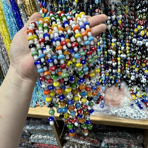 Lampwork Beads, mushroom, DIY mixed colors Approx 38 cm 