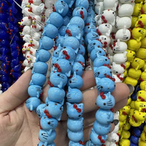 Perles murano animaux, chalumeau, chat, DIY, plus de couleurs à choisir Vendu par sac