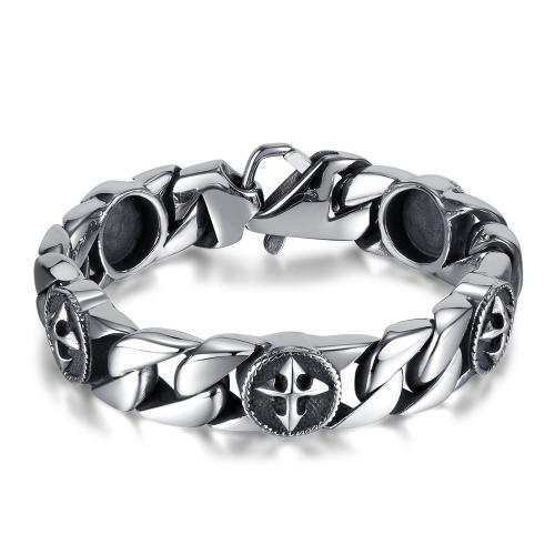 Stainless Steel Charm Bracelet, 304 Stainless Steel, polished, fashion jewelry & for man, original color mm Approx 215 mm 