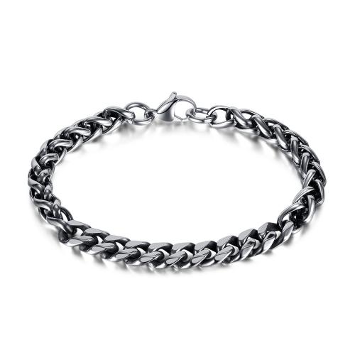 Stainless Steel Charm Bracelet, 304 Stainless Steel, polished, fashion jewelry & for man, original color mm Approx 210 mm 