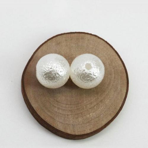 Plastique ABS perles Perles, Baroque, peinture, DIY, blanc, 10mm, Environ Vendu par brin