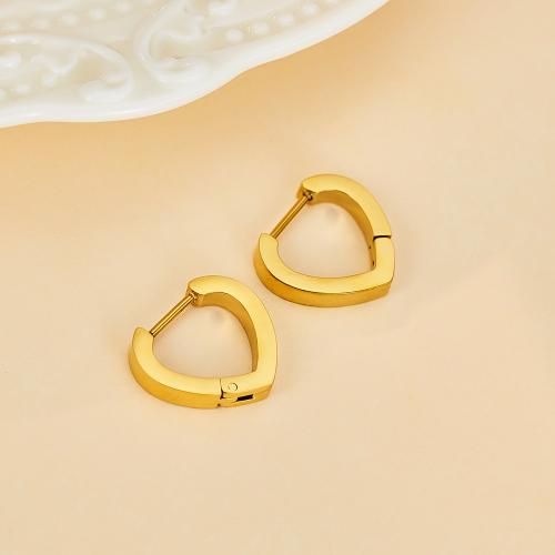 Stainless Steel Leverback Earring, 304 Stainless Steel, Heart, gold color plated, fashion jewelry & for woman 