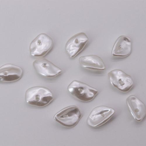 ABS perla de los granos de plástico, plástico ABS, Barroco, barnizado, Bricolaje, Blanco, 11x8mm, aproximado 300PCs/Sarta, Vendido por Sarta
