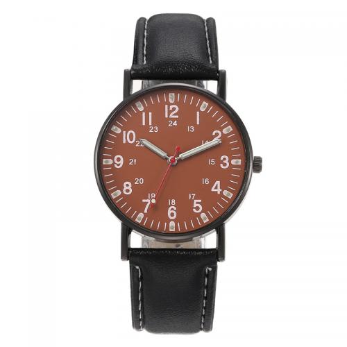 alliage de zinc bracelet de montre, avec verre, Rond, Placage, bijoux de mode & pour homme, plus de couleurs à choisir Vendu par PC