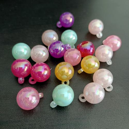 Plated Acrylic Pendants, Round, colorful plated, fashion jewelry & DIY, mixed colors, 14mm, Approx [