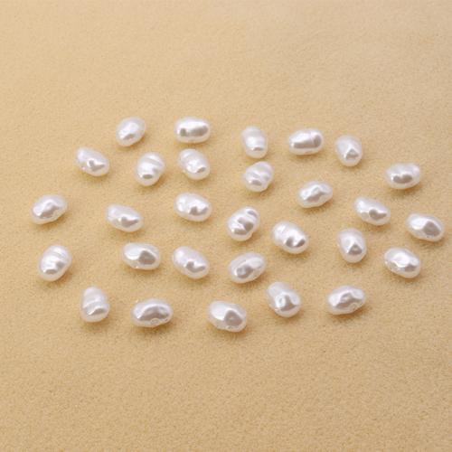 ABS-Kunststoff -Perlen-Korn, ABS-Kunststoff-Perlen, Barock, Spritzlackierung, DIY, weiß, 7x5x4mm, verkauft von PC