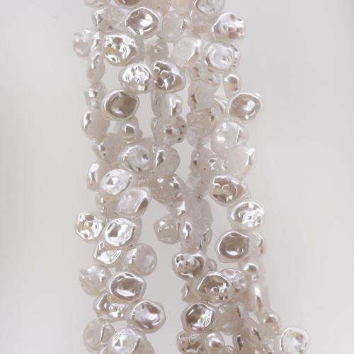 ABS perla de los granos de plástico, Perlas de plástico ABS, Pétalos, barnizado, Bricolaje, Blanco, 10x13mm, Vendido por UD[