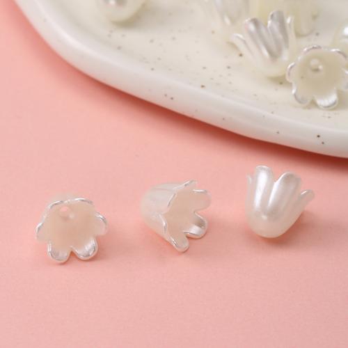 ABS perla de los granos de plástico, plástico ABS, Flor, Bricolaje, 9x10mm, aproximado 1000PCs/Grupo, Vendido por Grupo