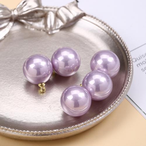 ABS Plastic Pendants, ABS Plastic Pearl, Round, plated, DIY 16mm 