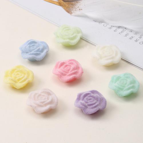 Mobile Phone DIY Decoration, Flocking Fabric, Rose, handmade, mixed colors, 19mm 