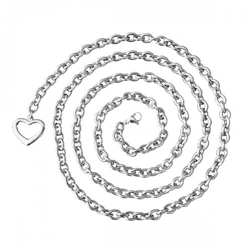 304 Stainless Steel Waist Chain, Heart, fashion jewelry & for woman Approx 104 cm 