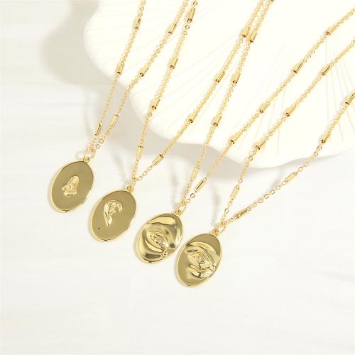 Brass Jewelry Necklace, 18K gold plated, fashion jewelry & for woman, golden Approx 40 cm 