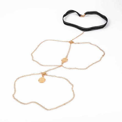 Zinc Alloy Leg Chain, with Lace, fashion jewelry & for woman 