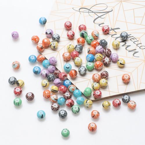 Glass Beads, Round, DIY, mixed colors, 8mm, Approx 