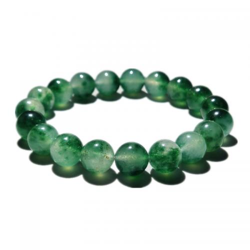 Gemstone Bracelets, Grass Chalcedony, Round, fashion jewelry & Unisex green Approx 18 cm 