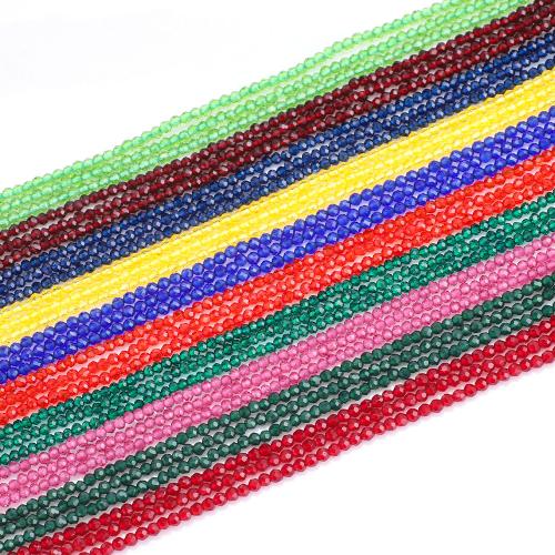 Glass Beads, with Cotton Thread, DIY & faceted 1mm  