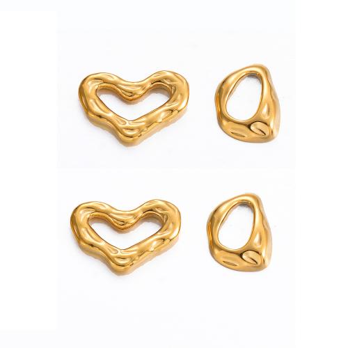 Stainless Steel Heart Pendants, 304 Stainless Steel, gold color plated, DIY [