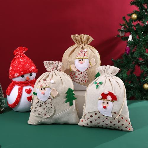 Joyería de algodón bolsas, paño, Diseño de Navidad & Lindo & diferentes patrones para la opción, más colores para la opción, 300x400mm, Vendido por UD[
