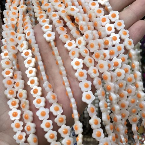 Peties perles de la mer du sud, Shell Pearl, fleur, DIY, blanc, 8mm Environ 38 cm, Vendu par brin[