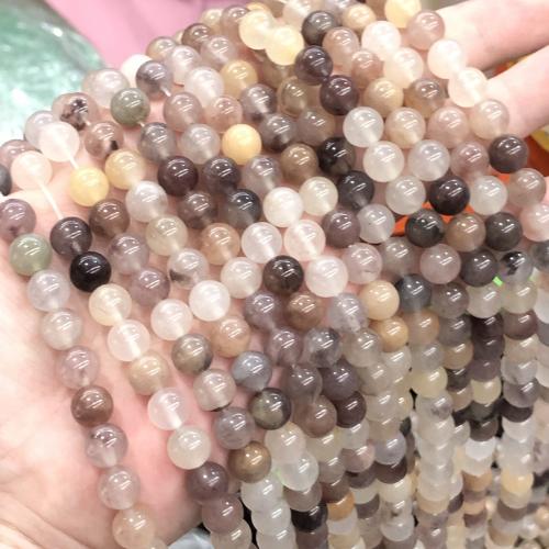 Gemischte Edelstein Perlen, Naturstein, flache Runde, DIY & verschiedene Größen vorhanden, gemischte Farben, Länge:ca. 38 cm, verkauft von Strang