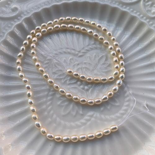 Rice Cultured Freshwater Pearl Beads, DIY, white .5mm Approx 38 , Approx 
