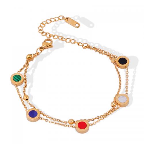 Bracelets en pierres précieuses, Acier inoxydable 304, avec pierre gemme, Placage, pour femme, plus de couleurs à choisir, Vendu par PC