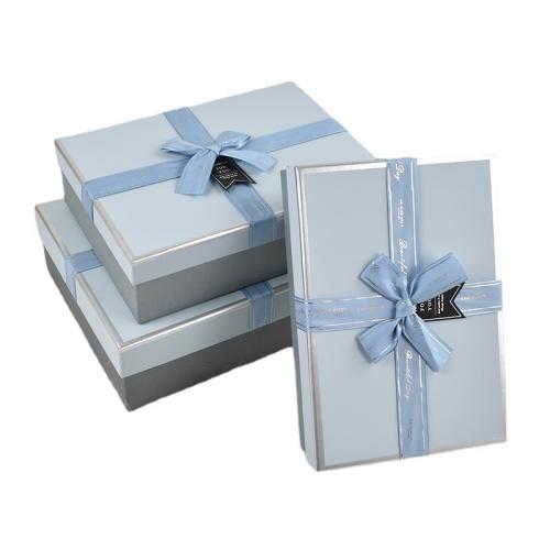 Caja Regalo, Papel, multifuncional & diverso tamaño para la opción & diferentes estilos para la opción, azul claro, Vendido por UD