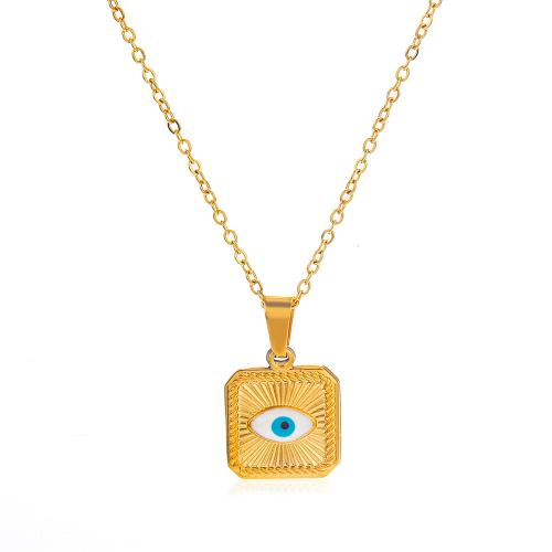 Evil Eye Jewelry Necklace, 304 Stainless Steel, fashion jewelry & for woman 14mm Approx 50 cm 