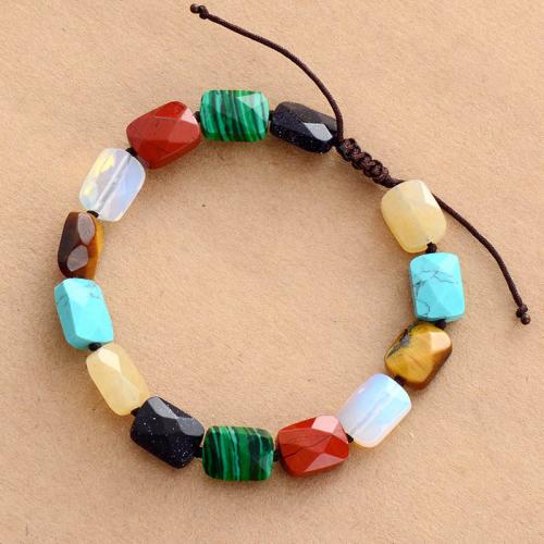 Natural Stone Bracelet, with Polyester Cord, handmade, fashion jewelry & Unisex Approx 7-11 Inch 