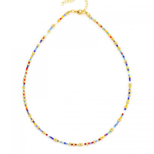 perles de rocaille en verre Collier et bracelet, avec alliage de zinc, bijoux de mode & styles différents pour le choix & pour femme, Vendu par PC
