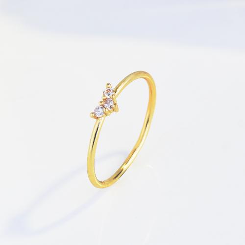 Cubic Zirconia Micro Pave Brass Finger Ring, Heart, gold color plated, fashion jewelry & micro pave cubic zirconia & for woman, clear, nickel, lead & cadmium free 