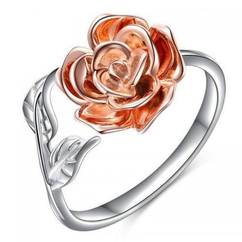 Brass Finger Ring, Rose, plated, fashion jewelry & for woman, mixed colors, nickel, lead & cadmium free, inner ~20mm 