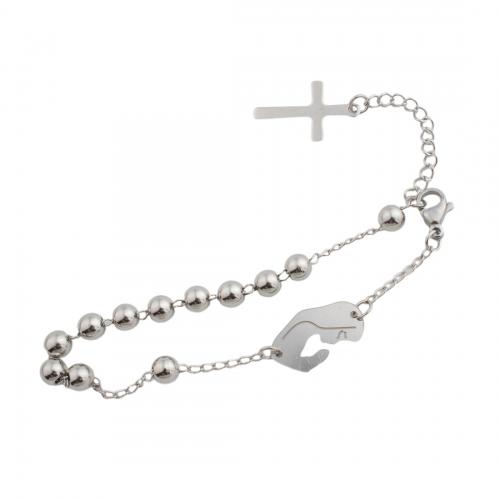 Bracelet en acier inoxydable, Acier inoxydable 304, bijoux de mode & pour femme, couleur originale Environ 22.5 cm, Vendu par PC