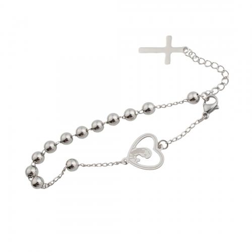 Bracelet en acier inoxydable, Acier inoxydable 304, bijoux de mode & pour femme, couleur originale Environ 22 cm, Vendu par PC