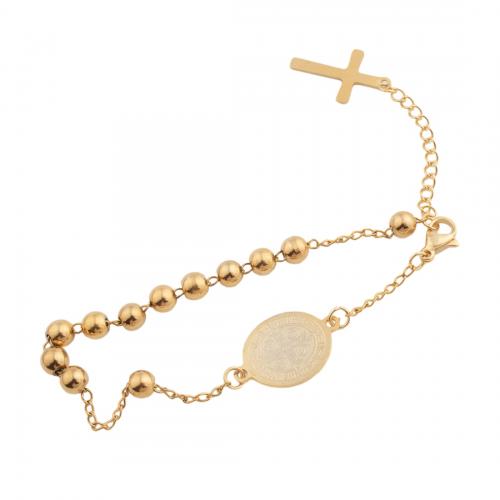 Bracelet en acier inoxydable, Acier inoxydable 304, bijoux de mode & pour femme, doré Environ 23 cm, Vendu par PC