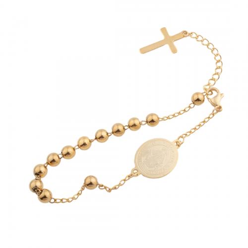 Bracelet en acier inoxydable, Acier inoxydable 304, bijoux de mode & pour femme, doré Environ 23 cm, Vendu par PC