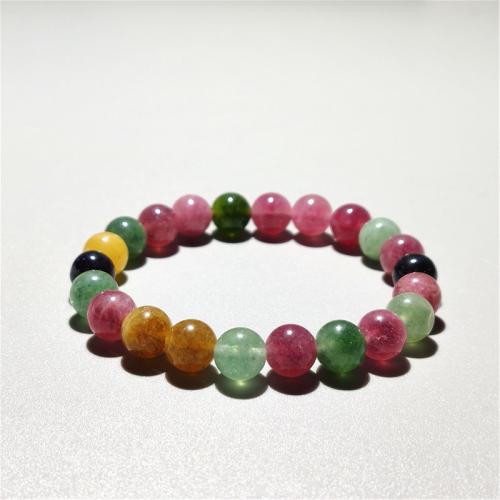 Tourmaline Bracelet, Round, fashion jewelry & Unisex mixed colors Approx 18 cm 