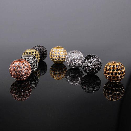 Cubic Zirconia Micro Pave Brass Beads, plated, DIY & micro pave cubic zirconia [