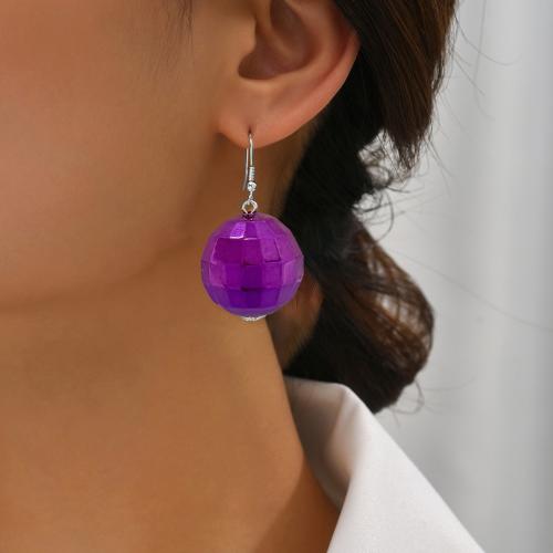 Resin Zinc Alloy Earring, with Zinc Alloy, Round, plated & for woman 