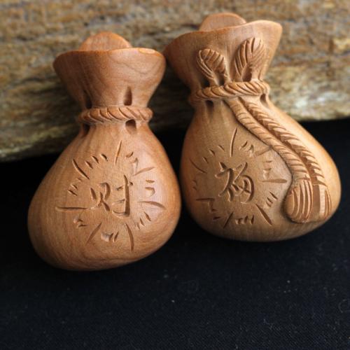 Carved Wood pendants, Персиковое дерево, Кошелек, резной, DIY продается PC[