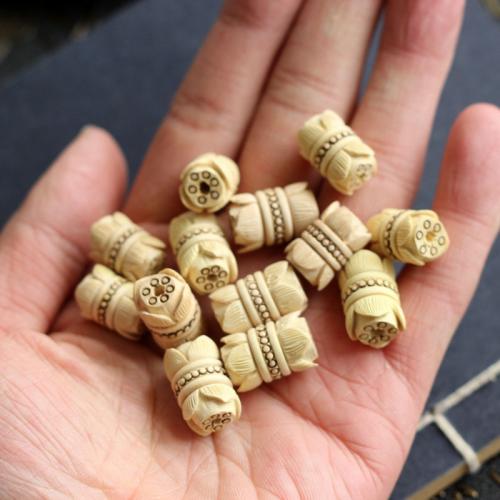 Original Wood Beads, Boxwood, Lotus Seedpod, Carved, DIY 