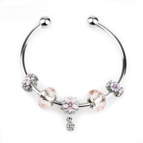 Zinc Alloy European Bracelets, with Resin, fashion jewelry & for woman 