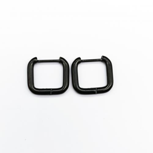 Stainless Steel Leverback Earring, 304 Stainless Steel,  Square, Vacuum Ion Plating, Unisex 
