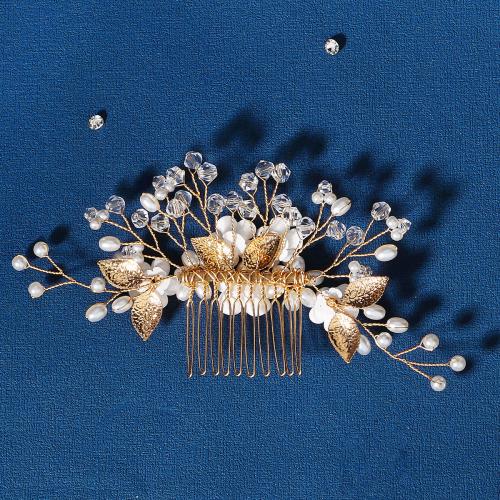 Decorative Hair Combs, Iron, with Plastic, fashion jewelry & for woman 
