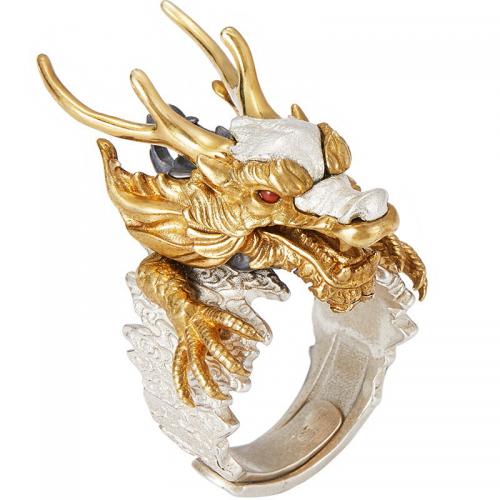 Brass Cuff Finger Ring, Dragon, plated, vintage & Unisex & adjustable, US Ring 