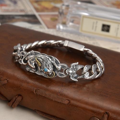 Brass Bracelet, Fabulous Wild Beast, antique silver color plated, vintage & Unisex 