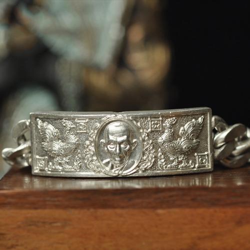 Brass Bracelet, silver color plated, folk style & Unisex 