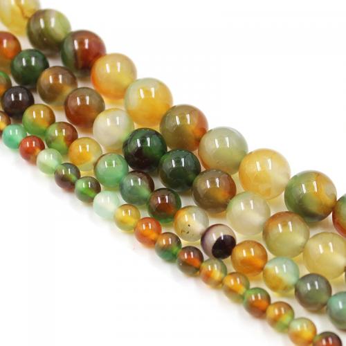 Natural Malachite Agate Beads, Round, DIY mixed colors 